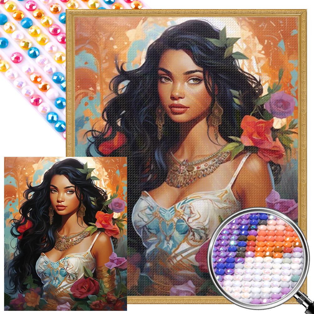 Brunette Beauty 40*50CM(Picture) Full Round Drill Diamond Painting