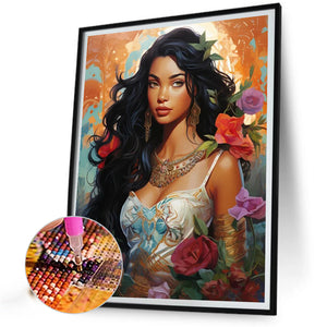 Brunette Beauty 40*50CM(Picture) Full Round Drill Diamond Painting