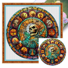 Load image into Gallery viewer, Stain Glass Skull (40*40CM) 11CT 3 Stamped Cross Stitch
