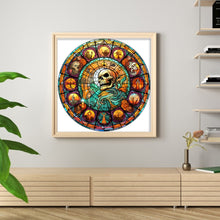 Load image into Gallery viewer, Stain Glass Skull (40*40CM) 11CT 3 Stamped Cross Stitch
