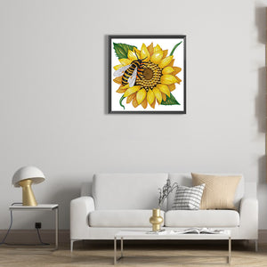 Sunflower 30*30CM(Canvas) Partial Special Shaped Drill Diamond Painting