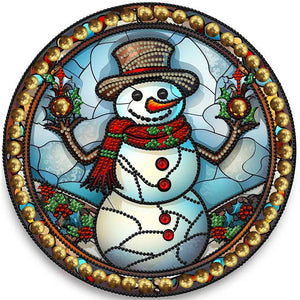 Christmas Snowman 30*30CM(Canvas) Partial Special Shaped Drill Diamond Painting