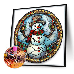 Christmas Snowman 30*30CM(Canvas) Partial Special Shaped Drill Diamond Painting