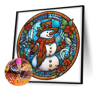 Christmas Snowman 30*30CM(Canvas) Partial Special Shaped Drill Diamond Painting