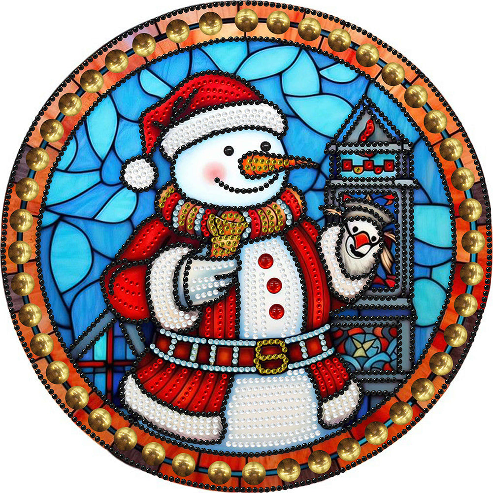 Christmas Snowman 30*30CM(Canvas) Partial Special Shaped Drill Diamond Painting
