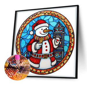 Christmas Snowman 30*30CM(Canvas) Partial Special Shaped Drill Diamond Painting