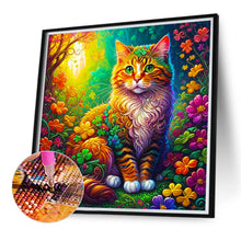 Load image into Gallery viewer, Cat In Colorful Four-Leaf Clover 40*40CM(Canvas) Full Round Drill Diamond Painting
