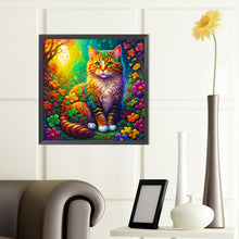 Load image into Gallery viewer, Cat In Colorful Four-Leaf Clover 40*40CM(Canvas) Full Round Drill Diamond Painting
