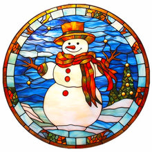 Load image into Gallery viewer, Christmas Exterior Snowman 40*40CM(Canvas) Full Round Drill Diamond Painting
