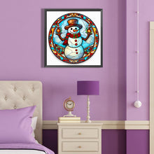 Load image into Gallery viewer, Christmas Snowman Holding Christmas Balls 40*40CM(Canvas) Full Round Drill Diamond Painting
