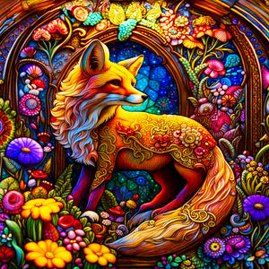 The Fox That Looks Back Brilliantly 40*40CM(Canvas) Full Round Drill Diamond Painting