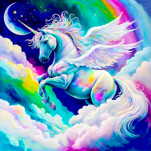 Gorgeous White Pegasus 40*40CM(Canvas) Full Round Drill Diamond Painting