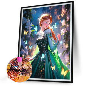 Frozen Princess Anna And Butterfly 40*50CM(Canvas) Full Round Drill Diamond Painting