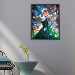 Frozen Princess Anna And Butterfly 40*50CM(Canvas) Full Round Drill Diamond Painting