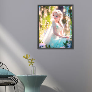 Frozen Princess Elsa And Flowers 40*50CM(Canvas) Full Round Drill Diamond Painting