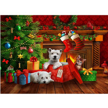 Load image into Gallery viewer, Christmas Puppy 40*30CM(Canvas) Full Square Drill Diamond Painting
