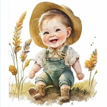 Load image into Gallery viewer, Farm Cowboy Kid 30*30CM(Canvas) Full Round Drill Diamond Painting
