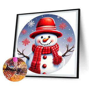 Rainbow Winter Snowman 40*40CM(Canvas) Full Round Drill Diamond Painting