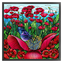 Load image into Gallery viewer, Stained Glass Poppy (50*50CM) 14CT 2 Stamped Cross Stitch
