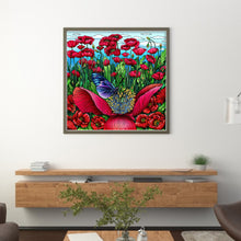 Load image into Gallery viewer, Stained Glass Poppy (50*50CM) 14CT 2 Stamped Cross Stitch
