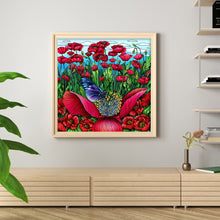 Load image into Gallery viewer, Stained Glass Poppy (50*50CM) 14CT 2 Stamped Cross Stitch
