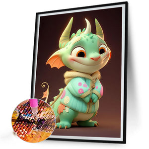 Cute Winter Dragon 30*40CM(Picture) Full Square Drill Diamond Painting