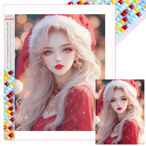 Christmas Atmosphere Beauties 30*40CM(Picture) Full Square Drill Diamond Painting