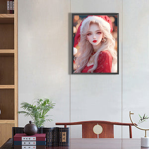 Christmas Atmosphere Beauties 30*40CM(Picture) Full Square Drill Diamond Painting