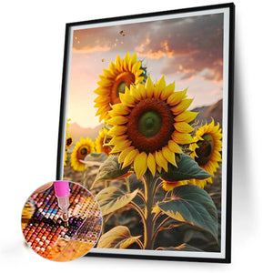 Sunflower 30*40CM(Picture) Full Square Drill Diamond Painting
