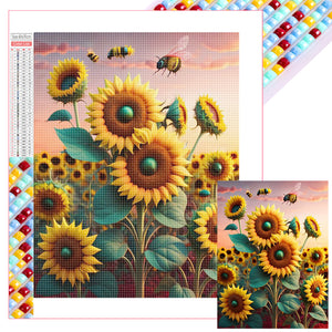 Sunflower 30*40CM(Picture) Full Square Drill Diamond Painting