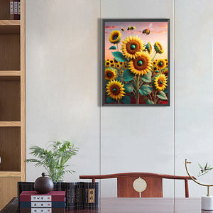 Sunflower 30*40CM(Picture) Full Square Drill Diamond Painting