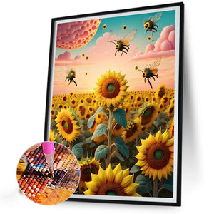 Sunflower 30*40CM(Picture) Full Square Drill Diamond Painting