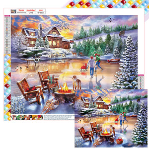 Rural Snow Scene 50*40CM(Canvas) Full Square Drill Diamond Painting