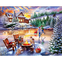 Load image into Gallery viewer, Rural Snow Scene 50*40CM(Canvas) Full Square Drill Diamond Painting
