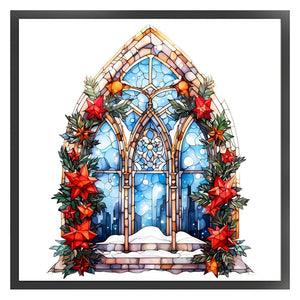 Window Grille-Christmas Elements (40*40CM) 14CT 2 Stamped Cross Stitch