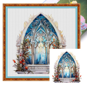 Window Grille-Christmas Elements (40*40CM) 14CT 2 Stamped Cross Stitch