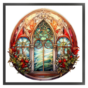 Window Grille-Christmas Elements (40*40CM) 14CT 2 Stamped Cross Stitch