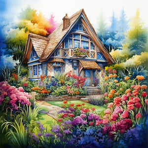 Garden House 40*40CM(Canvas) Full Round Drill Diamond Painting