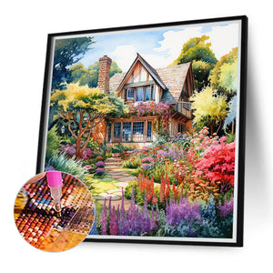 Garden House 40*40CM(Canvas) Full Round Drill Diamond Painting