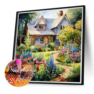 Garden House 40*40CM(Canvas) Full Round Drill Diamond Painting