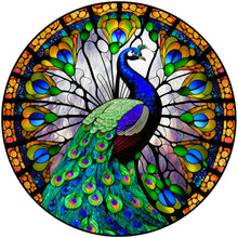 Load image into Gallery viewer, Stain Glass Peacock (25*25CM) 18CT 2 Stamped Cross Stitch
