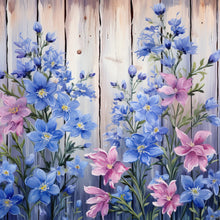Load image into Gallery viewer, Flowers In Wooden Fence 40*40CM(Canvas) Full Round Drill Diamond Painting
