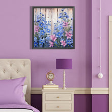 Load image into Gallery viewer, Flowers In Wooden Fence 40*40CM(Canvas) Full Round Drill Diamond Painting

