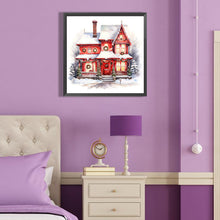 Load image into Gallery viewer, Christmas Red House In The Snow 40*40CM(Canvas) Full Round Drill Diamond Painting
