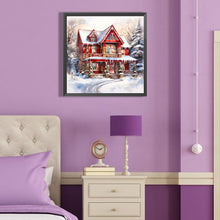 Load image into Gallery viewer, Christmas Red House In The Snow 40*40CM(Canvas) Full Round Drill Diamond Painting
