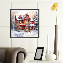 Load image into Gallery viewer, Christmas Red House In The Snow 40*40CM(Canvas) Full Round Drill Diamond Painting
