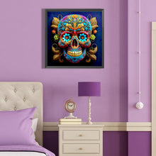 Load image into Gallery viewer, Blue Flower Vein Skull Girl 40*40CM(Canvas) Full Round Drill Diamond Painting
