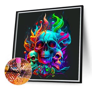 Fire Of Life Skull Girl 40*40CM(Canvas) Full Round Drill Diamond Painting