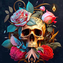 Load image into Gallery viewer, Rose Skull Girl 40*40CM(Canvas) Full Round Drill Diamond Painting
