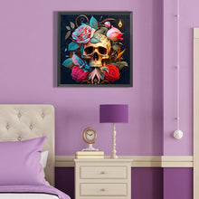 Load image into Gallery viewer, Rose Skull Girl 40*40CM(Canvas) Full Round Drill Diamond Painting
